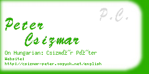 peter csizmar business card